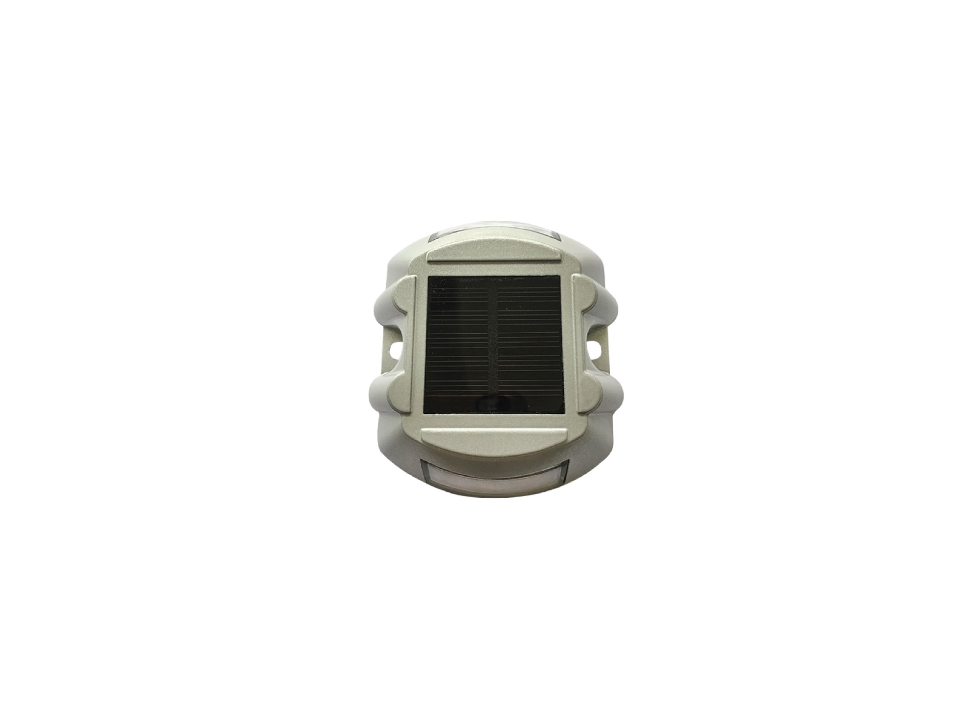 Marker solare carrabile a LED con doppio foro di fissaggio e pannello fotovoltaico integrato 