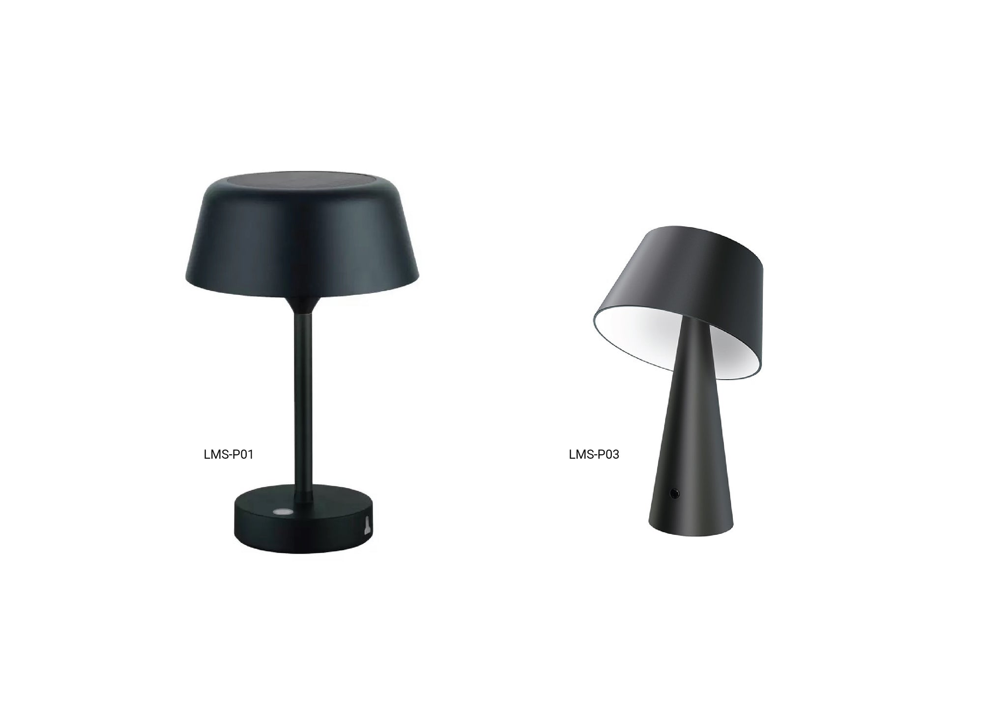 Lampade ad energia solare da tavolo con pannello fotovoltaico integrato e entrata USB per ricarica con corrente