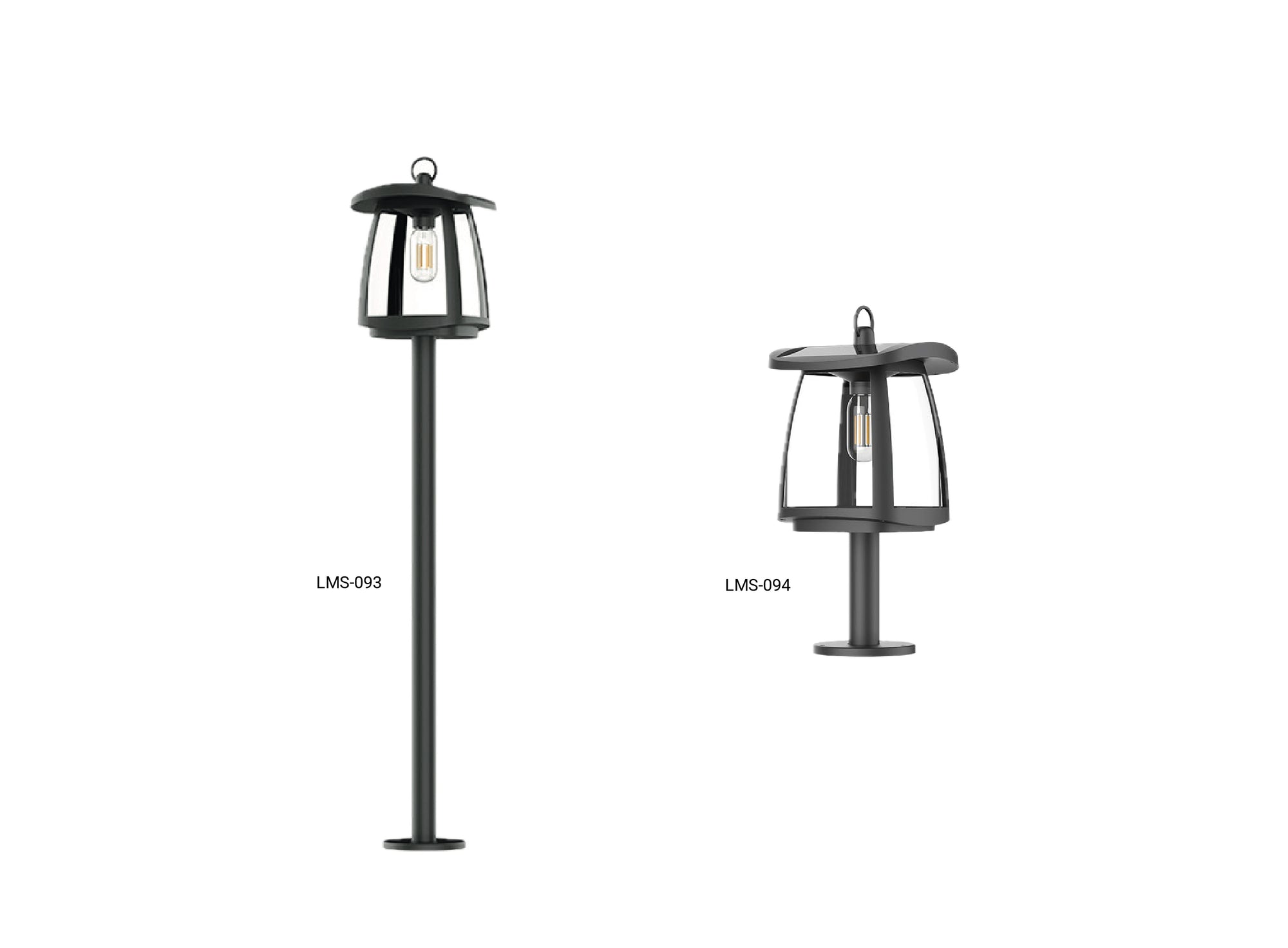 Lampioncini solari da esterno LED nero stile lanterna per giardini, viali e illuminazione cancelli e colonne d'ingresso