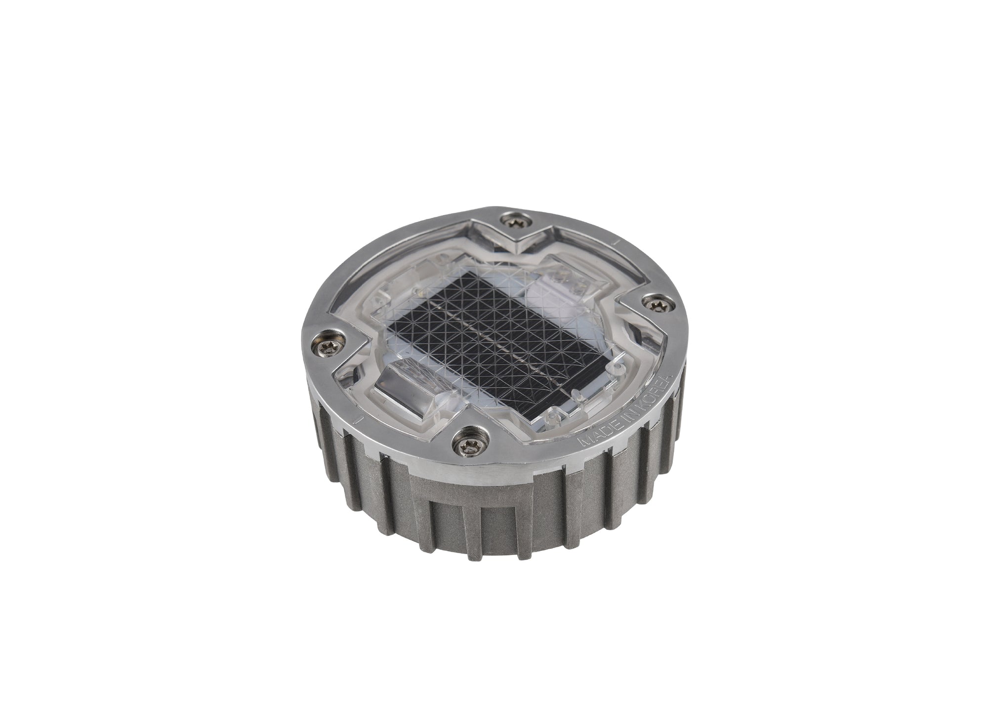 Marker solare a LED da incasso carrabile con corpo in alluminio e pannello fotovoltaico integrato