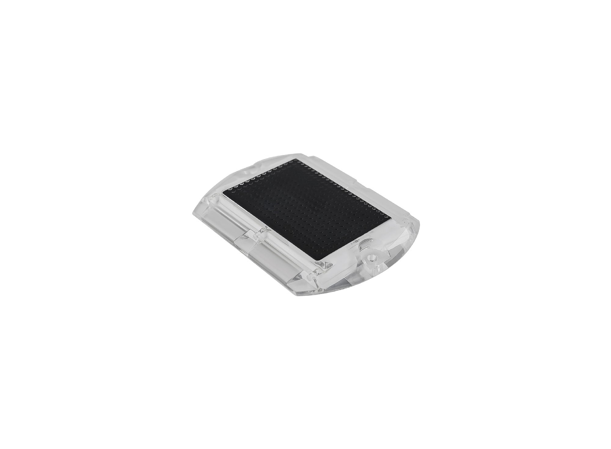 Marker stradale solare carrabile LED  trasparente, con pannello fotovoltaico integrato
