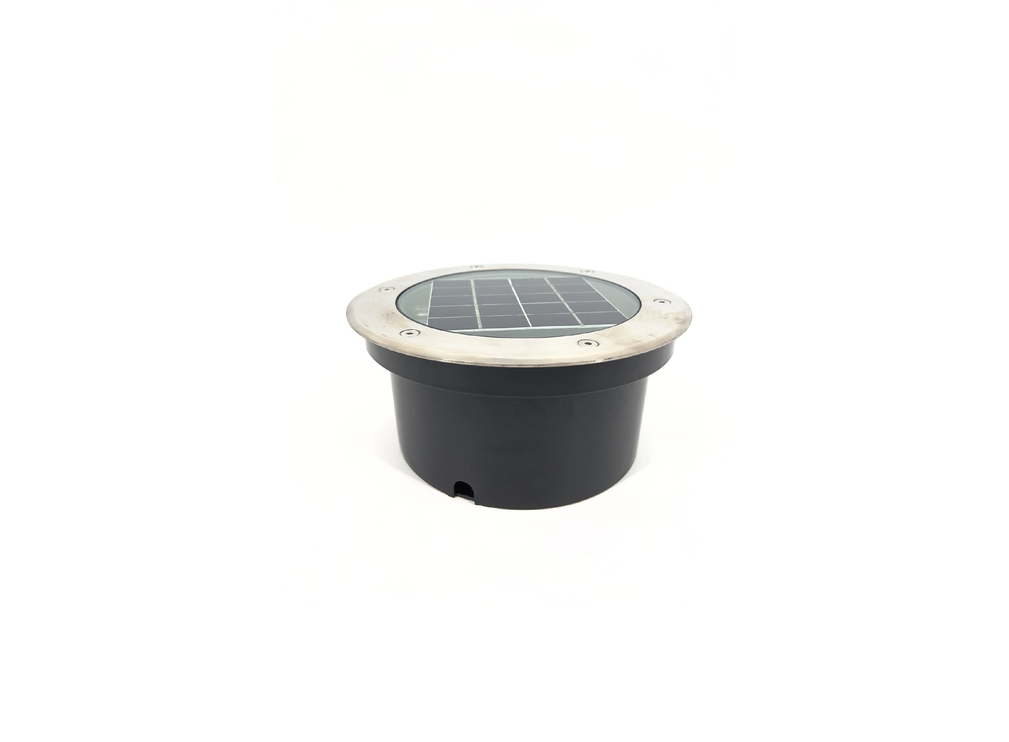 Segnapasso solare da incasso calpestabile con pannello fotovoltaico e cornice in acciaio 